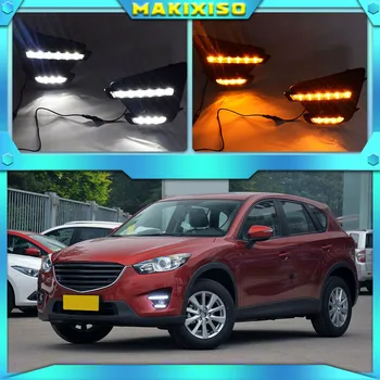 1 Çift DRL Mazda cx-5 cx5 2012 2013 2014 2015 2016 led gündüz farı dönüş sinyali sarı 12V sis lambası