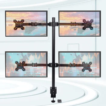 10-27 inç Monitör - LED ve LCD Monitör için Masa Montajı Masa Monitörü Standı 360° Döner Yüksekliği Ayarlanabilir (4 Monitör)