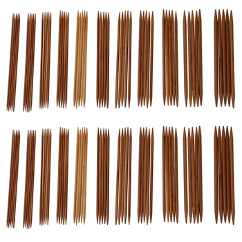 10 Takım 11 Boyutları 5 İnç (13 Cm) Çift Sivri Kömürleşmiş Bambu Örgü Kitleri İğneler Seti (2.0 Mm-5.0 Mm)