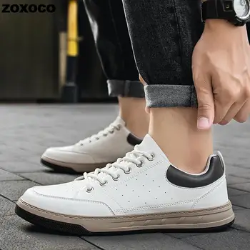 2022 Yeni Moda erkek ayakkabısı Kore Düz Renk Rahat bağcıklı ayakkabı Erkek Nefes Tuval Buz İpek Kumaş erkek Yürüyüş Spor Ayakkabı