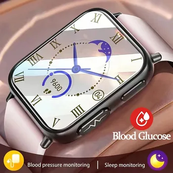 2023 Yeni Kan Şekeri Monitörü Sağlık akıllı saat Erkekler EKG + PPG Kan Basıncı Ölçümü IP68 Su Geçirmez Spor smartwatch Bayanlar