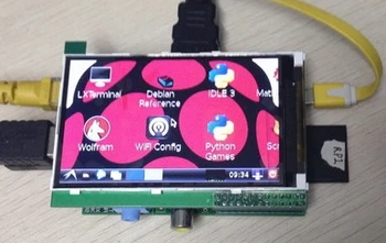 3.6 inç TFT LCD RPı Ekran + Ahududu Pi B + Kurulu (ILI9327 Sürücü IC 400 * 240 SPI Arayüzü)