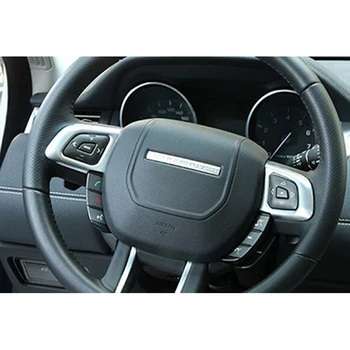ABS Krom Araba direksiyon Düğmesi krom çerçeve Land Rover Range Rover Evoque 2012 + Aksesuarları Trim Krom Şekillendirici