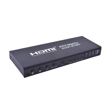 Aoyu HDMI Matrix 4x2 HDMI 4 2 Out HDMI Switcher Dönüştürücü 4K2K 3D 1.4 b