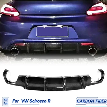 Araba Arka Difüzör Dudak Karbon Fiber Volkswagen VW Scirocco R için R20 2009-2014 Yarış Arka Tampon Difüzör Dudak Koruyucu Vücut Kitleri