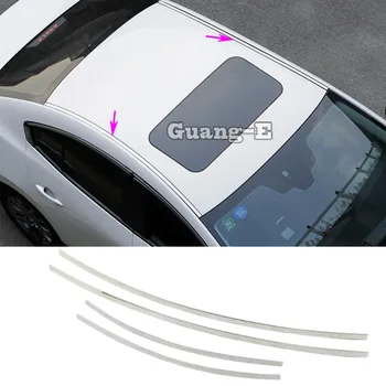 Araba Vücut Şekillendirici Sopa Yan Kapak Sticker Çatı Trim Çerçeve Dekorasyon Kafa İçin 4 adet Mazda 3 Mazda3 Axela M3 2019 2020 2021 2022