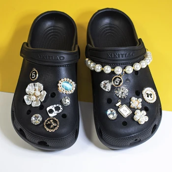 Ayakkabı Takılar Crocs DIY Elmas İnci Zincir Ayrılabilir Dekorasyon Toka Croc Ayakkabı cazibe aksesuarları Çocuklar Parti Kız Hediye