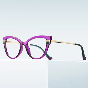 BANMAR kadın Anti mavi ışık Kedi Gözü şeffaf Bilgisayar Gözlükleri TR90 Bahar Menteşe çerçeve optik gözlük Gözlük