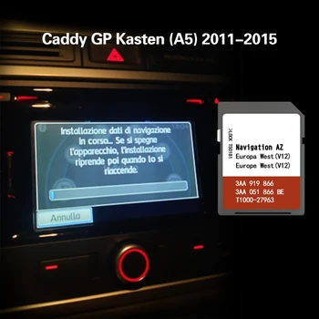 Commbine Caddy GP Kasten (A5) 2011-2015 RNS 315 batı Avrupa HARİTASI Navigasyon SD Kart