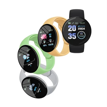 D18 akıllı bilezik Renkli yuvarlak Ekran Kalp Hızı Kan Basıncı Uyku İzleme Pedometre Spor Spor akıllı saat