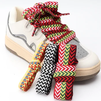 Düz Ayakkabı Bağcığı Sneakers Dalgalı Ekmek Ayakkabı Bağcıkları Lüks Marka Ayakkabı Bağı Genişliği 1.5 cm / 2cm / 3cm Trend Ayakkabı Dantel Halat Ayakkabı Dizeleri