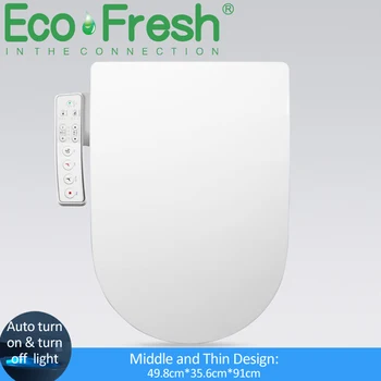 EcoFresh D U-şekil akıllı tuvalet oturağı Elektrikli Bide kapak akıllı gece lambası akıllı bide püskürtme ısı temiz kuru Masaj