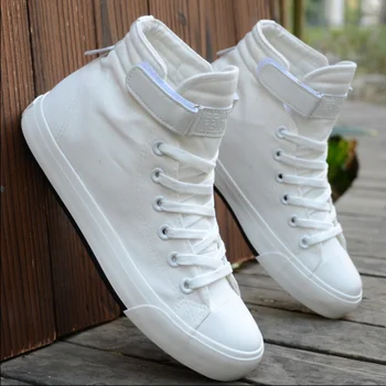 Erkek ayakkabısı Yüksek Top Beyaz kanvas ayakkabı 2021 Yaz Yeni Erkek Spor Ayakkabı Moda Nefes kanvas sneaker kaymaz Düz rahat ayakkabılar