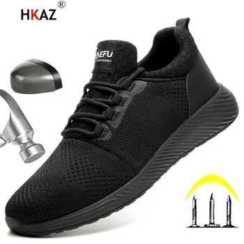 HKAZ erkek ayakkabısı Kadın Botları iş çizmeleri Anti-smashing Çelik burun Nefes Yürüyüş Yıkılmaz Güvenlik Ayakkabıları iş ayakkabısı F829