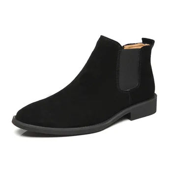 Ingiltere tasarım erkek botları ınek süet deri ayakkabı noktası toe chelsea çizme bahar sonbahar ayak bileği botas hombre şişeler homme zapatos
