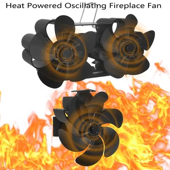 Isı Powered salınan şömine Fan 6-Blade odun sobası Fan termodinamik asılı sessiz şömine Fan