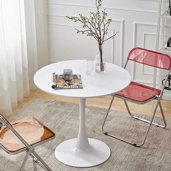 İskandinav Beyaz Kahve Masaları Yuvarlak Yan Vanity Zemin Temiz Metal Çerçeveler Kahve Masaları Minimalist Meuble De Salon Funky Mobilya