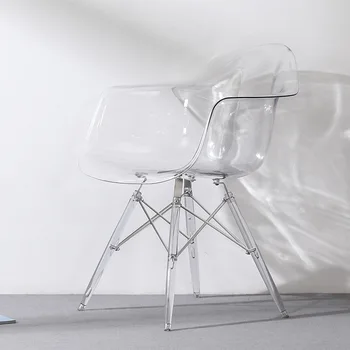 İskandinav Moda Sandalye yemek masası ve Sandalye Basit Plastik Sandalye Yaratıcı Eğlence Pc kahve sandalyesi Şeffaf Oturma Odası Sandalyeleri
