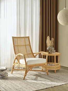 İskandinav rattan kanepe sandalye, el dokuma boş sandalye, balkon, modern minimalist arkalığı sandalye, aile yanı rattan dokuma sandalye