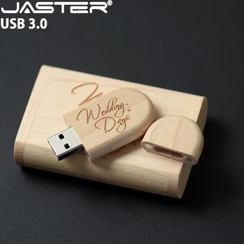 JASTER USB 3.0 Yüksek Hızlı Ahşap USB flash sürücü 128GB Ücretsiz Özel Logo Bellek Sopa 64GB Düğün Hediyeleri Pendrive 32GB 16GB U Disk
