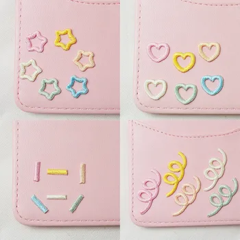 Kendinden yapışkanlı Yıldız Kalp Aşk Nakış Etiket Demir Yamalar Giyim için Macun Çocuk Giysileri Telefon Dekor Aplike Şerit Dıy