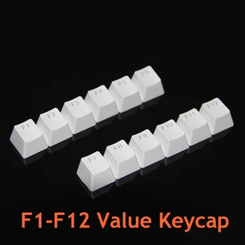 Klavye İçin Yeni Mekanik Klavye DIY Tuş Takımı Özelleştirmek Tamir Yedek F1-F12 12 adet/grup Beyaz Siyah 1U