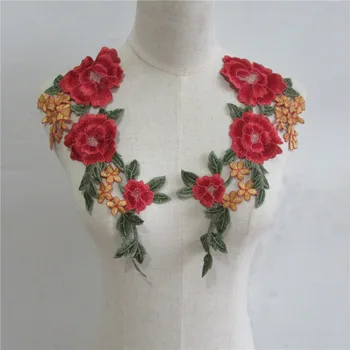 Lüks Çiçek Yaka DIY Sahte Yaka kadın Dikiş Kumaş Nakış Aplike Yama düğün elbisesi Gömlek Ayrılabilir Dikiş
