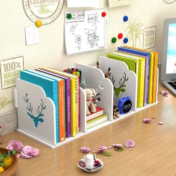 Masaüstü Küçük Kitaplık Öğrenci Kitap Standı Basit Masa Raf çocuk Masası Ofis saklama kutusu Karikatür Küçük Kitaplık
