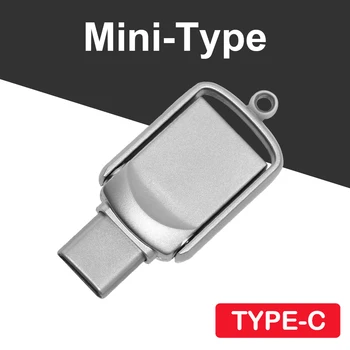 Mini TİP-C USB flash sürücü 64GB Ücretsiz Anahtarlık Kalem Sürücü 32GB Yaratıcı İş Hediyeler Memory Stick Ücretsiz Özel Logo Pendrive
