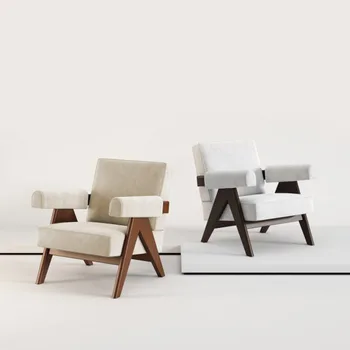 Modern Ahşap Sandalyeler Beyaz Benzersiz Kol Dayama Salonu Oturma Odası Sandalyeleri Antika Vintage Zemin Fauteuil Salon Ev Essentials
