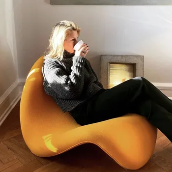 MOMO İskandinav Tasarımcı Tembel Kanepe Şezlong Ins Ünlü Dil Kanepe Sandalye Post-modern Aile Yanında Model Odası