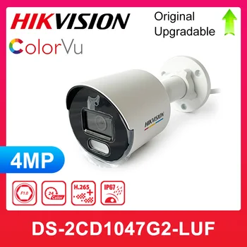 Orijinal Hikvision DS-2CD1047G2-LUF 4MP IP67 POE ColorVu İnsan Algılama Dahili Mikrofon Sabit Bullet ağ kamerası