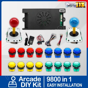 Pandora Saga DX Kutusu 9800 in 1 Arcade DIY Takımı Oyun Konsolu Amerikan Tarzı 8 Yönlü Joystick led ışık Basma Düğmesi Dolabı Bartop