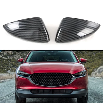 Sıcak Satış Yeni Karbon Fiber Araba Yan Dikiz Kanat Ayna Kapağı Cap Trim Için Mazda CX-30 Araba Aksesuarları