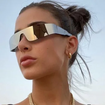 Tasarımcı Marka 2023 Yeni Yüksek Kaliteli Cyberpunk Gözlük Y2k Pilot Çerçevesiz Trend Güneş Gözlüğü Erkekler ve Kadınlar için Sıcak Satış очки