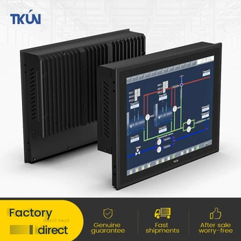TKUN 12 İnç Endüstriyel Bilgisayar Hepsi Bir Mini PC Tablet Panel Kapasitif Dokunmatik Geniş Ekran RS232 / USB / HD SIM Kart