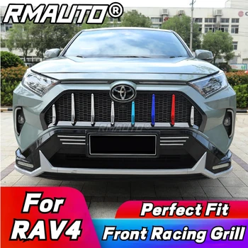Toyota için RAV4 2019-2021 Ön İzgara Petek Tarzı Yarış İzgara Üst Tampon Hood Mesh Vent Trim Vücut Kiti Araba Aksesuarları