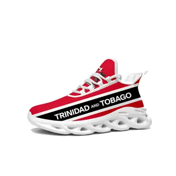 Trınıdad ve Tobago Bayrağı Flats Sneakers Erkek Kadın Spor Koşu Yüksek Kaliteli Spor Ayakkabı Lace Up Mesh Ayakkabı Kişiye özel Ayakkabı