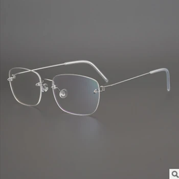 Ultra hafif Titanyum Gözlük Çerçevesi Erkekler Kadınlar Çerçevesiz Reçete Kare Gözlük Çerçeveleri Miyopi Optik Vidasız Okuma Gözlük