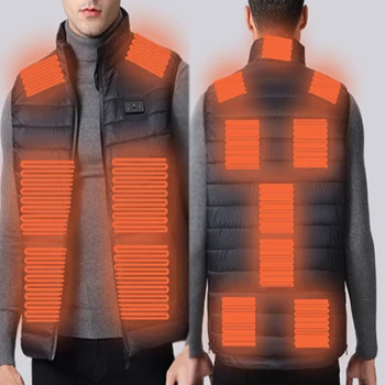 USB ısıtmalı yelek erkekler ayarlanabilir boyutu ısıtıcı kolsuz ceketler açık kamp yürüyüş Bodywarmer hafif Chaleco mont