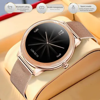 Yeni Moda Bluetooth Çağrı Kadın SmartWatch İçecek Su Hatırlatma Çok Spor Modu 1.09 İnç Tam Dokunmatik Ekran Bayanlar akıllı saat