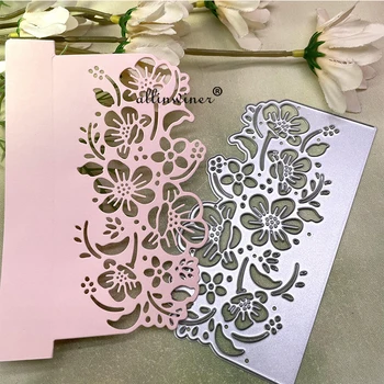 Çiçek kenar Metal Kesme Ölür Şablonlar için Kalıp Kesim DIY Scrapbooking Albümü Kağıt Kartı Kabartma
