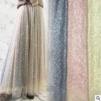 Çok renkli Payet Örgü Nakış Moda Dantel Payet İşlemeli Sahne düğün elbisesi kumaş