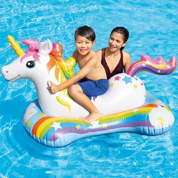 Şişme Unicorn Havuz Şamandıra Binmek Havuz Yüzen Rideable Yaz Yüzmek parti oyuncakları Yüzme Havuzu Parti Salonu Sal Çocuklar için G