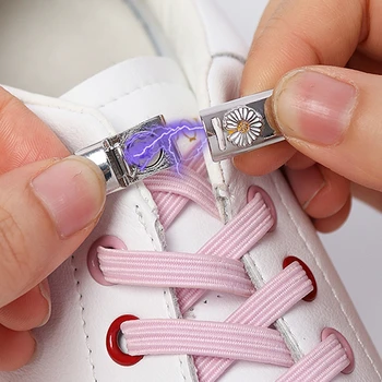 Yeni Manyetik Ayakabı Hiçbir Kravat Ayakkabı dantel Elastik Kilitleme Ayakkabı Bağı Özel Yaratıcı Çocuklar Yetişkin Unisex Sneakers Danteller dizeleri